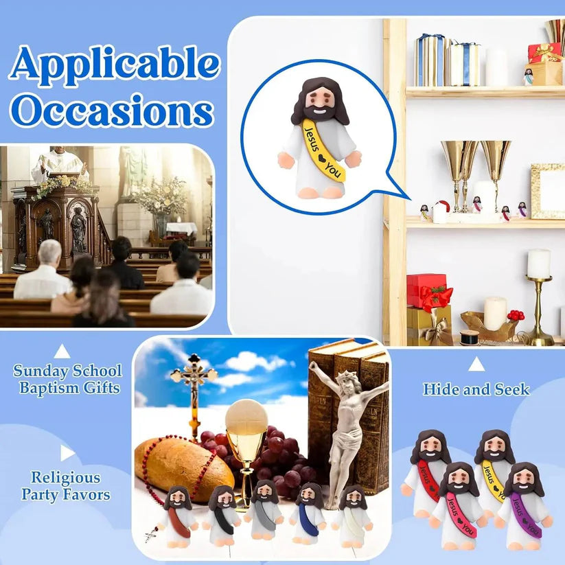 25-100 Pcs Mini Jesus Figures Jesus Loves You Toys