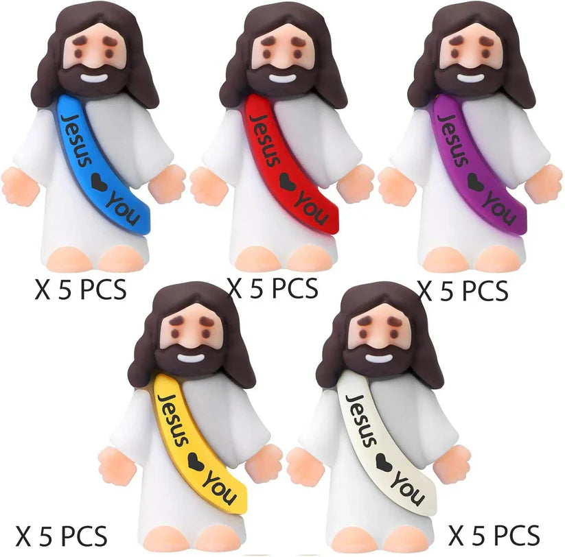25-100 Pcs Mini Jesus Figures Jesus Loves You Toys