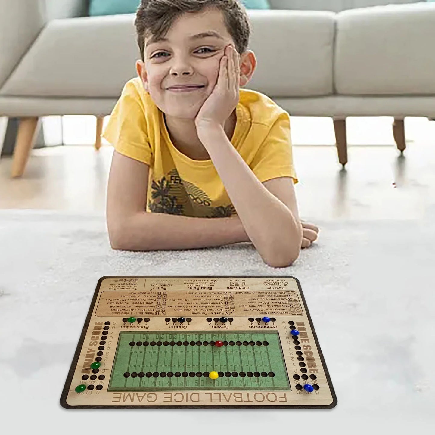 Wooden Football Dice Board Game – Family Soccer Tabletop Game