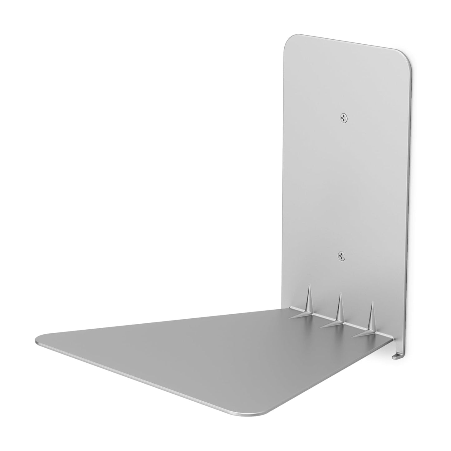 Sturdy Metal Wall-Mounted Bookshelf – Silver