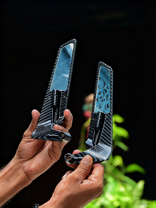 Universal Aerodynamic Carbon Fiber Textured Rearview Mirrors