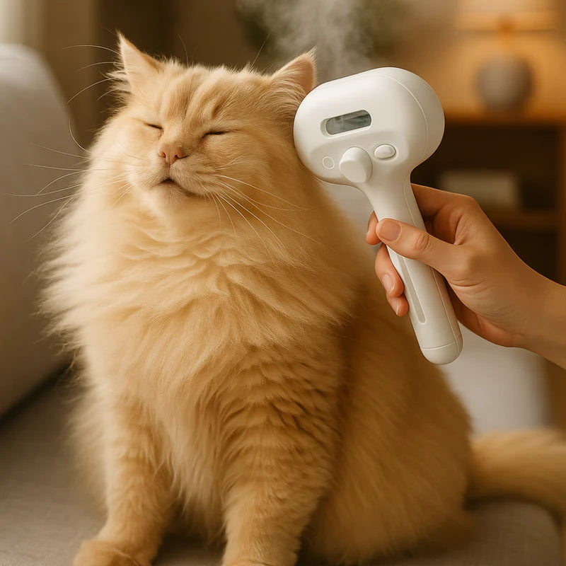 Spray Brush – Pet Grooming & Hair Care with Refillable Bottle