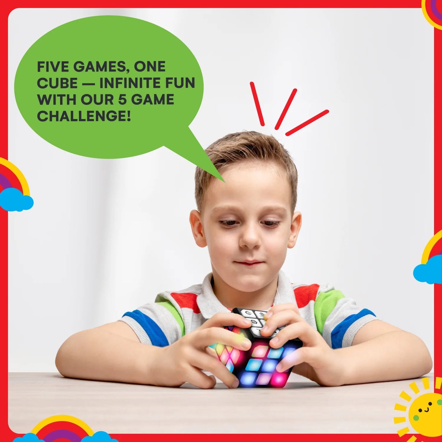 Flashing Cube Puzzle Game – 4-in-1 Handheld STEM Toy for Kids | Perfect Gift for Boys & Girls Ages 6-12