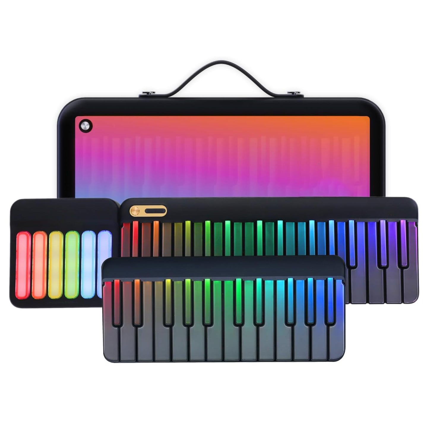 Portable Learning Digital Piano with Rainbow LED Keys | 256 Tones | 100+ Auto Chords
