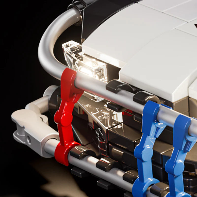 Police Patrol Car Light-Up Building Set – Cyberpunk City Chase Toy (372 Pieces, with Police Figure)