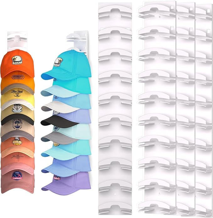 Baseball Cap Organizer (Set of 1) – Wall-Mounted Hat Rack with Strong Adhesive
