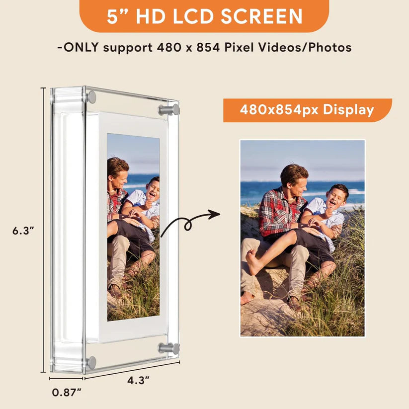 Digital frame with unlimited photos and videos