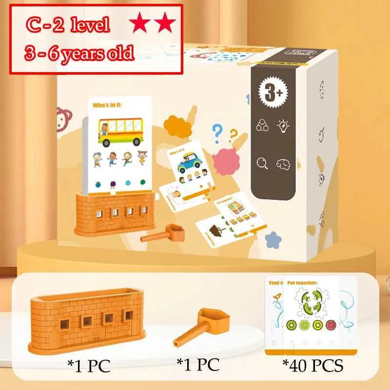 Montessori Logical Thinking Puzzle Game for Kids – Early Learning Shape Sorting