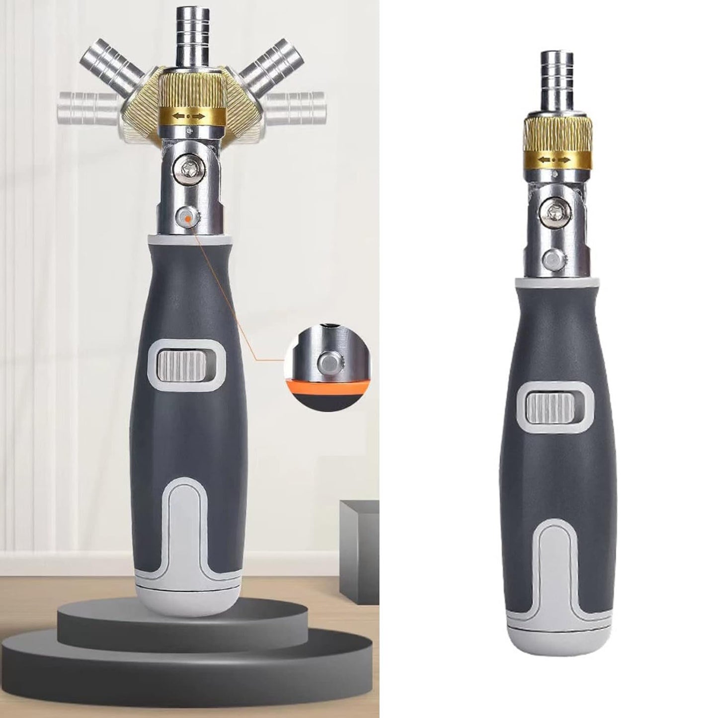 Multi-Function Rotating Screwdriver – Built-in Bit Design | 180° Rotating Handle, Portable for Daily Use, Ideal for Home and Outdoor Repairs