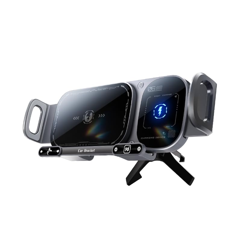 Wireless Charging Rotating Car Mount – 15W Fast Charging with 360° Rotation