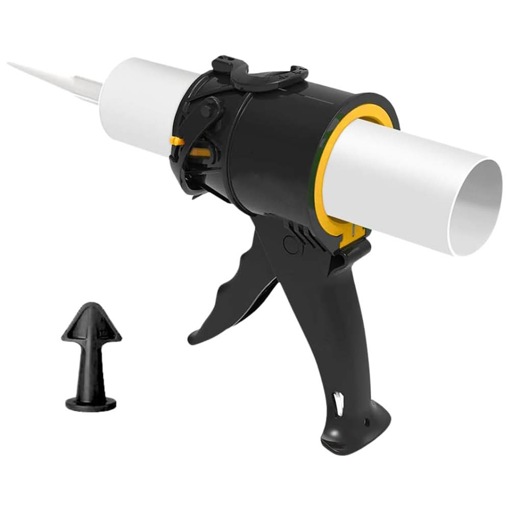 Compact 10 Oz Caulk Gun – 12:1 Push Ratio Silicone Applicator