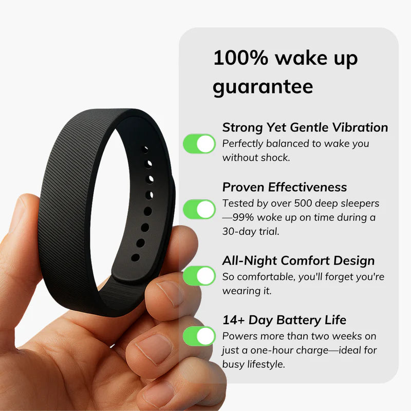 Smart Wake-Up Wristband Alarm – No More Oversleeping | Comfortable & Reliable Wake-Up Solution