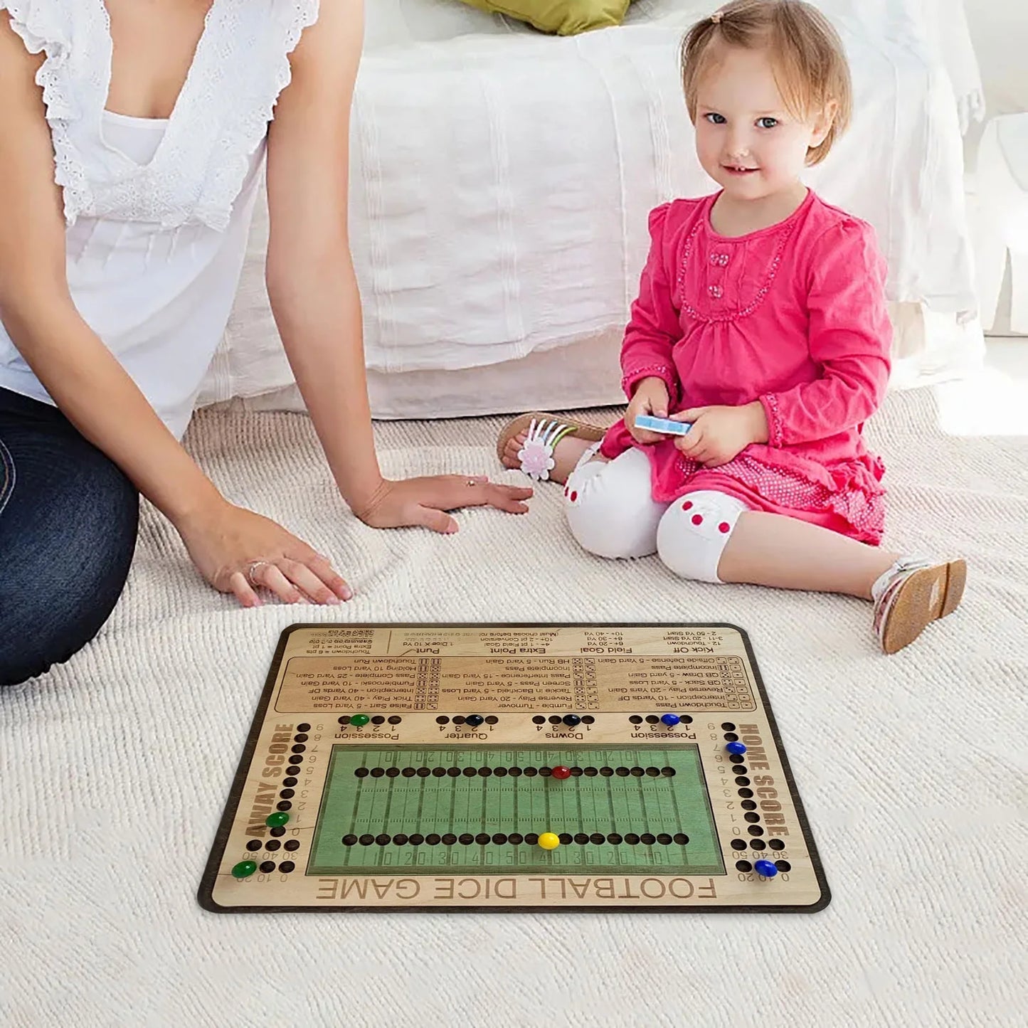 Wooden Football Dice Board Game – Family Soccer Tabletop Game