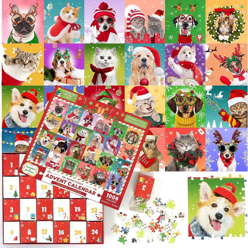 2023 Christmas Advent Calendar Puzzle – 1000-Piece Puzzle with 25 Pieces to Complete Daily