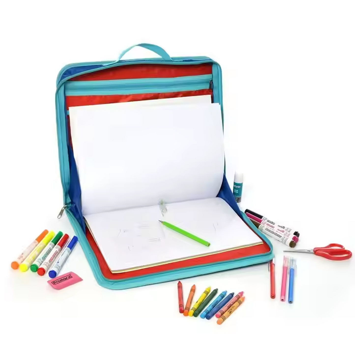 Travel Activity Laptop Desk with Writing & Craft Accessories