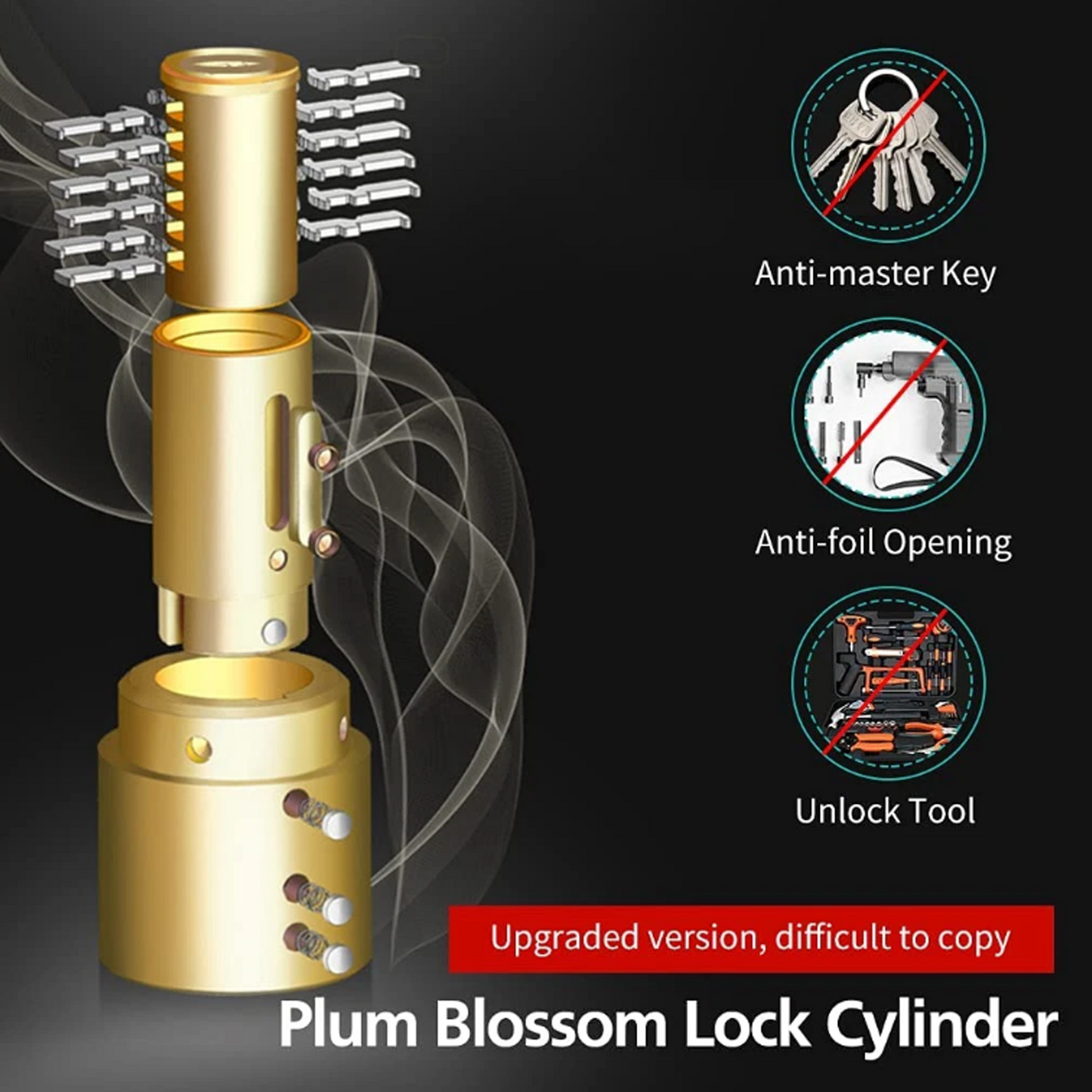 Alarm Disc Lock Set, 2 Pack Brake Lock, Anti-Theft Waterproof 110 Db 7Mm Pin 5Ft