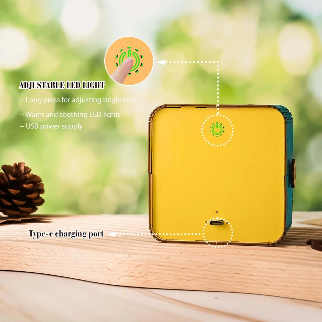 Golden River in Forest - 3D Wooden Puzzle Night Light