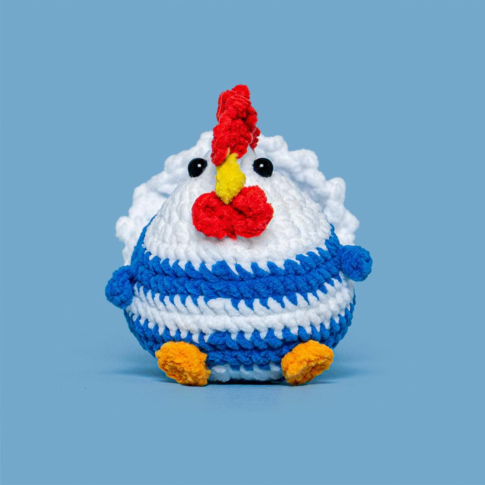 Egg-Laying Hen Crochet Kit (Blue) – Fun, Interactive DIY with Keychain