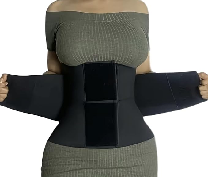 Double Compression Waist Trainer with Back Support | Adjustable Shaping Belt for Posture & Comfort