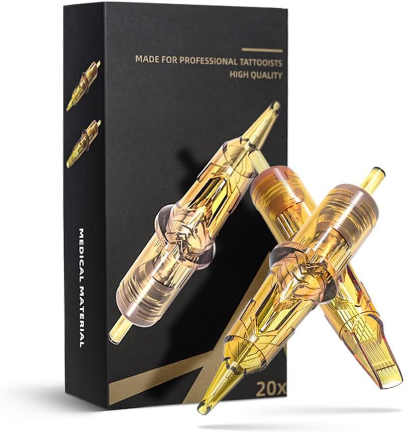 Tattoo Needles – 20-Pack Disposable Cartridges, 0.25mm 9X Curved Magnum Needles