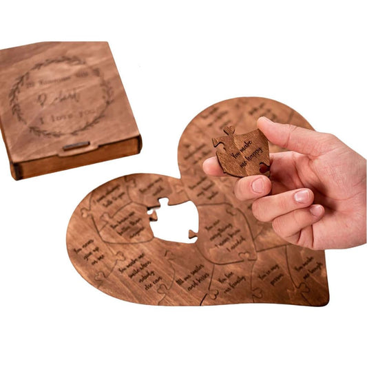Personalized Wooden Puzzle “20 Reasons I Love You”