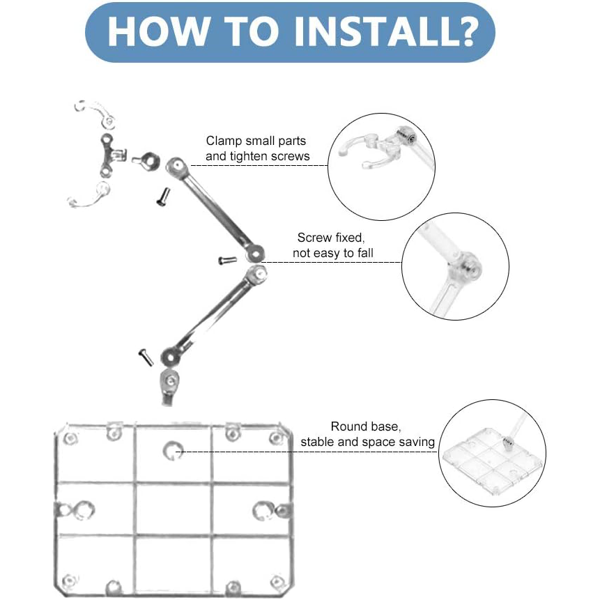 Action Figure Stand Set – 8 Adjustable Stands with Base for 1/144 Models & More