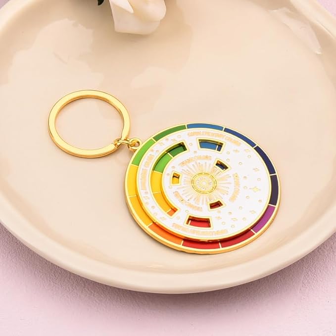 Creative Color Wheel Keychain – Interactive Enamel Spinner Keychain