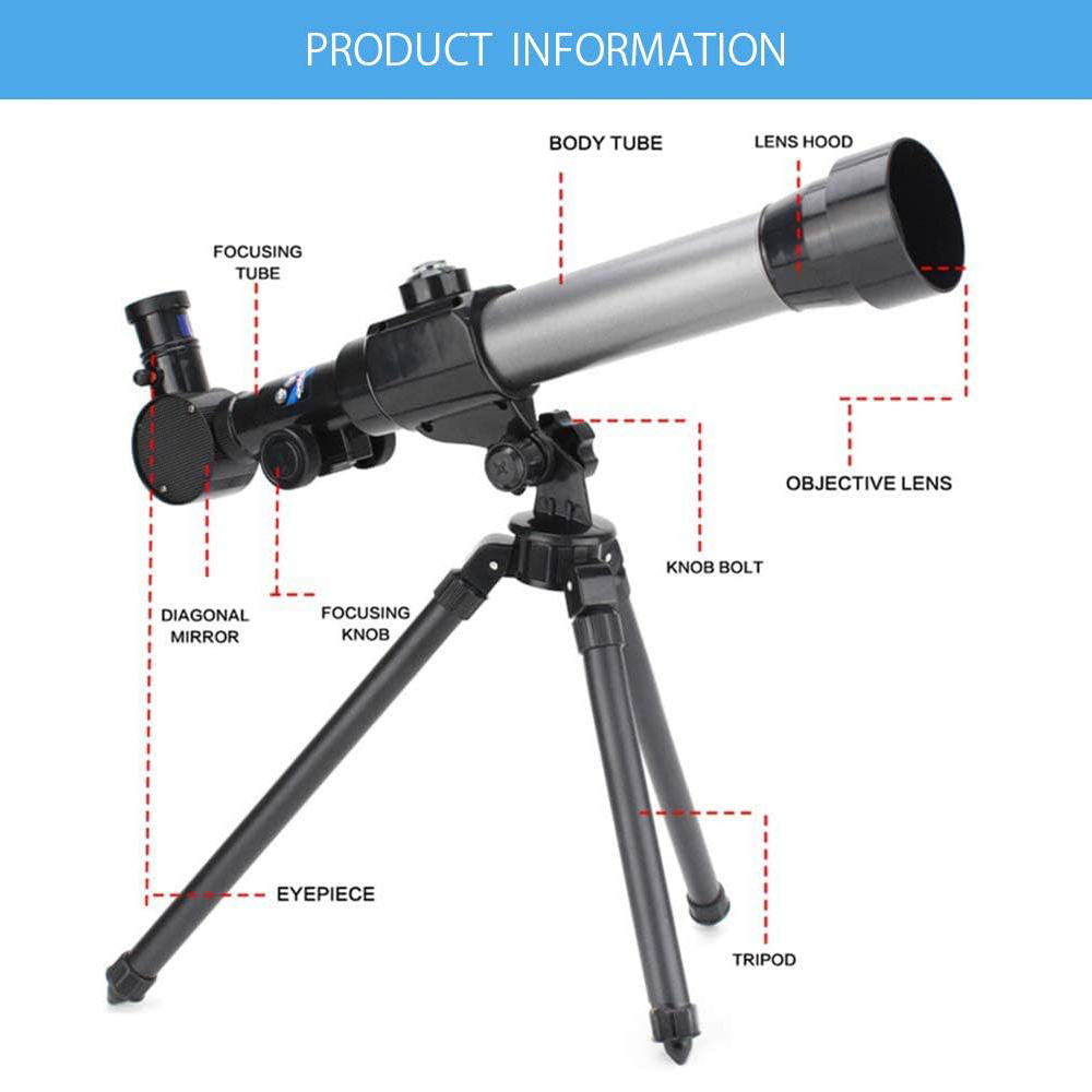 Refractor Telescope – Portable Beginner Telescope with Tripod & Finder Scope