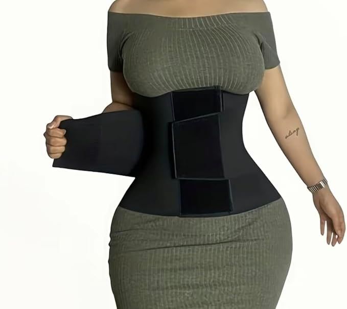 Double Compression Waist Trainer with Back Support | Adjustable Shaping Belt for Posture & Comfort