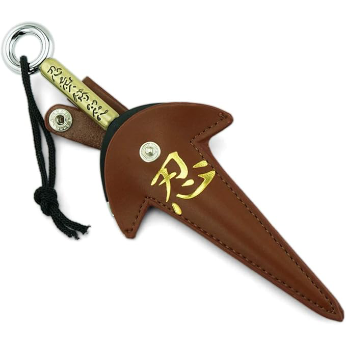 Anime Kakashi Kunai Keychain – 18cm Metal Weapon Replica with Movable Figurine