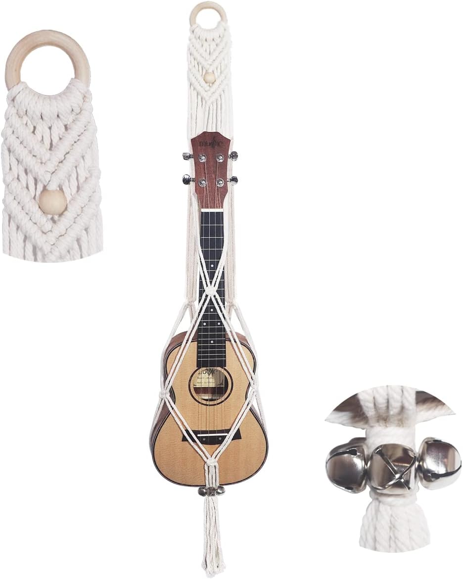 Boho Ukulele Wall Hanger – Modern Instrument Holder Decor