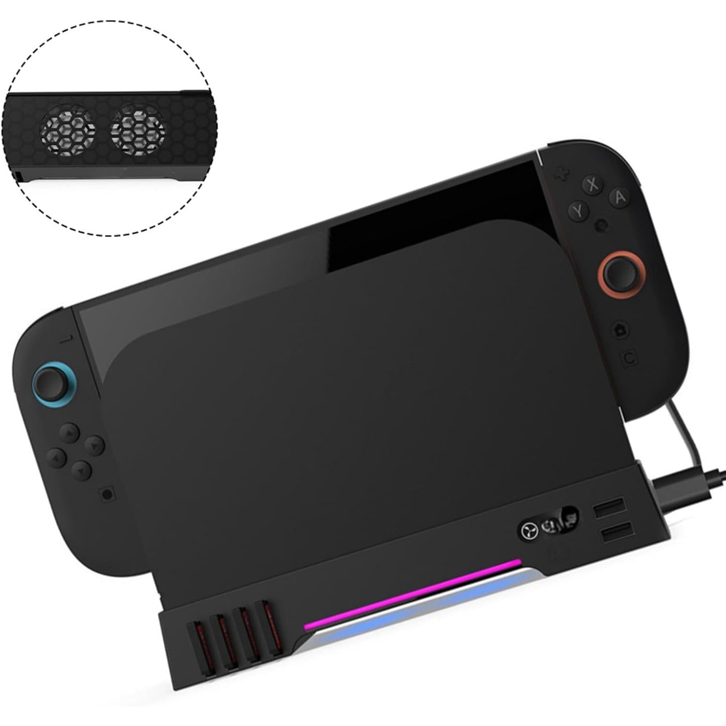 Dual-Fan Cooling Stand for Switch 2 – Adjustable Speed, RGB Lighting