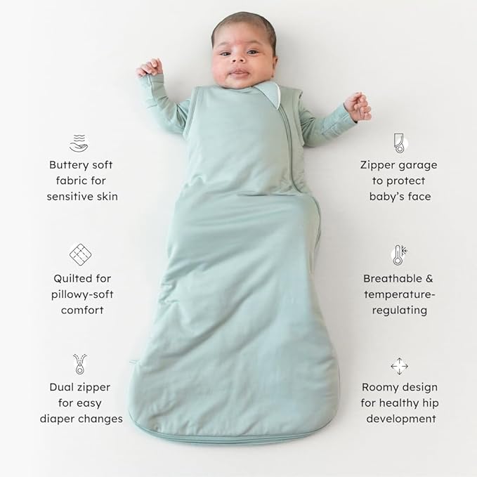 Baby Bamboo Fiber Sleeping Bag  | 1.0 TOG Wearable Blanket with Dual Zippers