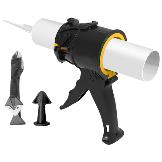 Compact 10 Oz Caulk Gun – 12:1 Push Ratio Silicone Applicator