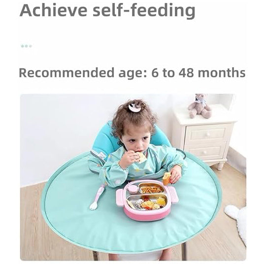 Baby Food Catcher Bib and Tray Set | High Chair Self-Feeding | Clean & Tidy Mealtime