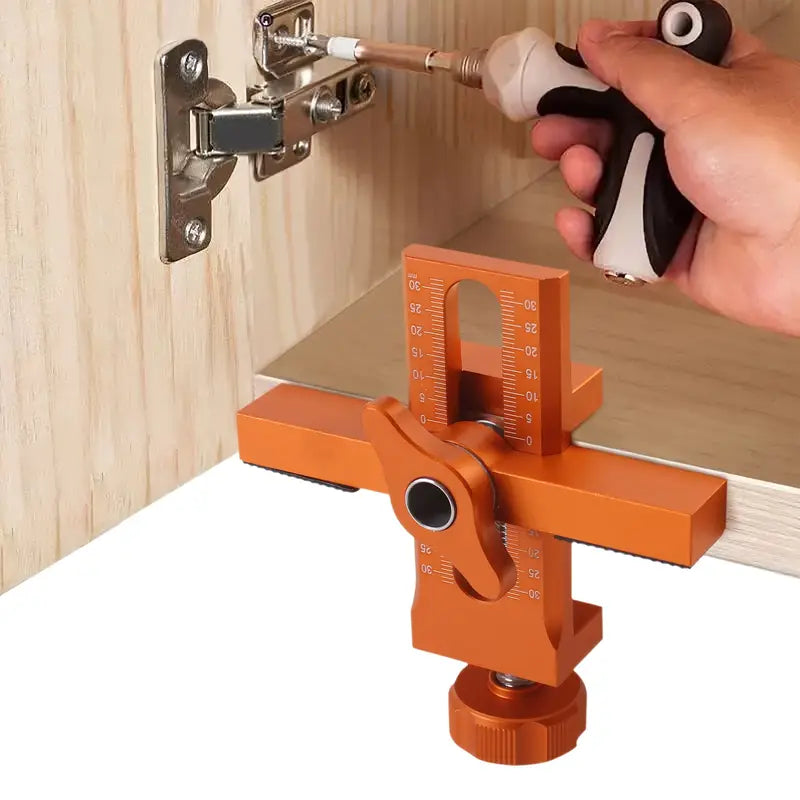 2-in-1 Cabinet Door Mounting Jig & Rebound Device Tool – Aluminium Alloy Installation Positioner