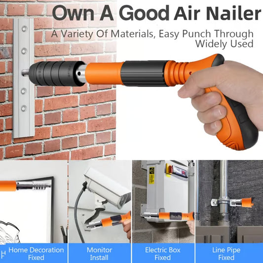 Pneumatic Nail Gun with Dual Soundproofing – Ideal for Woodworking & Decoration