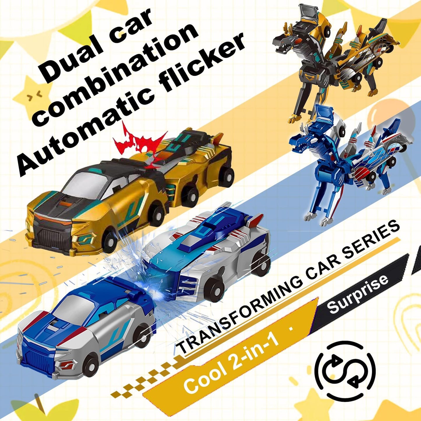 Dinosaur Transforming Car Toy – Collision Activated Fun for Kids