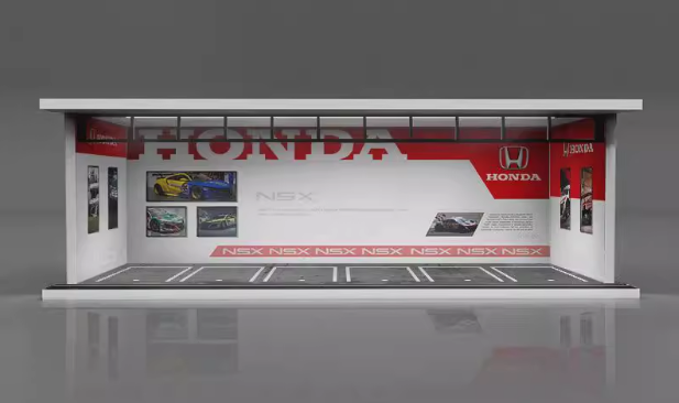 1/64 3D Parking Garage Model – LED Light Display Scene for Car Collectibles