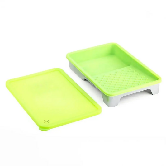 Eco-Friendly Silicone Paint Tray with Liner and Lid – Reusable Painting Tray Set