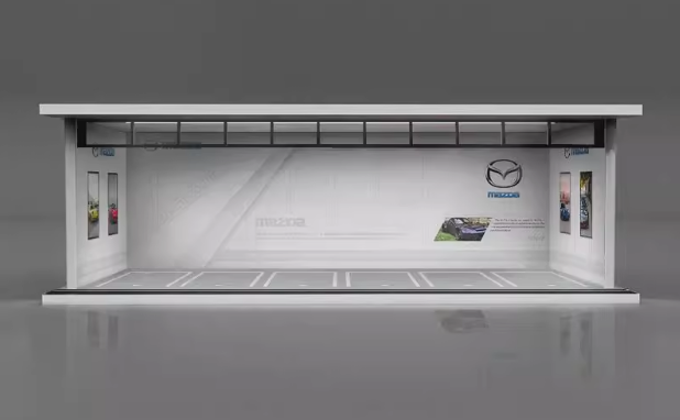 1/64 3D Parking Garage Model – LED Light Display Scene for Car Collectibles