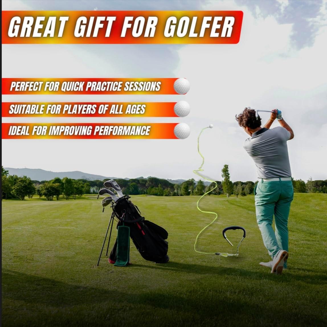 Golf Swing Training Aid – Practice with Real Golf Balls Using Driver & Irons