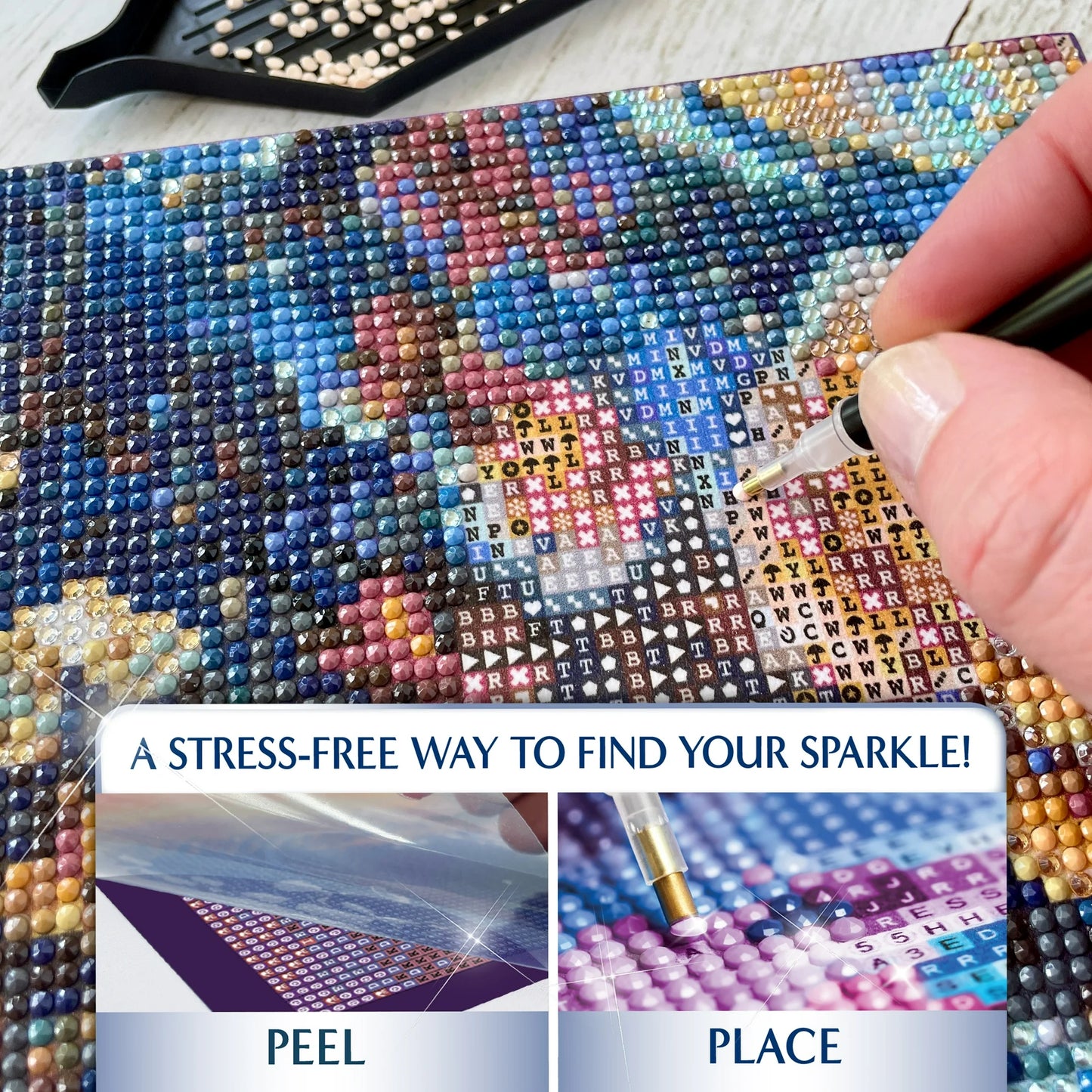 Mystic Wolf Diamond Painting Kit for Adults – Relaxing 3-Panel DIY Art Canvas Set