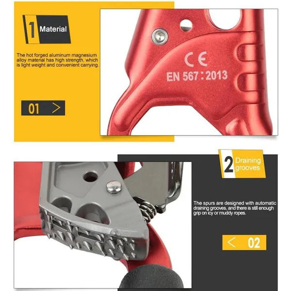 Climbing Ascender – Left/Right Hand Outdoor Rope Clamp