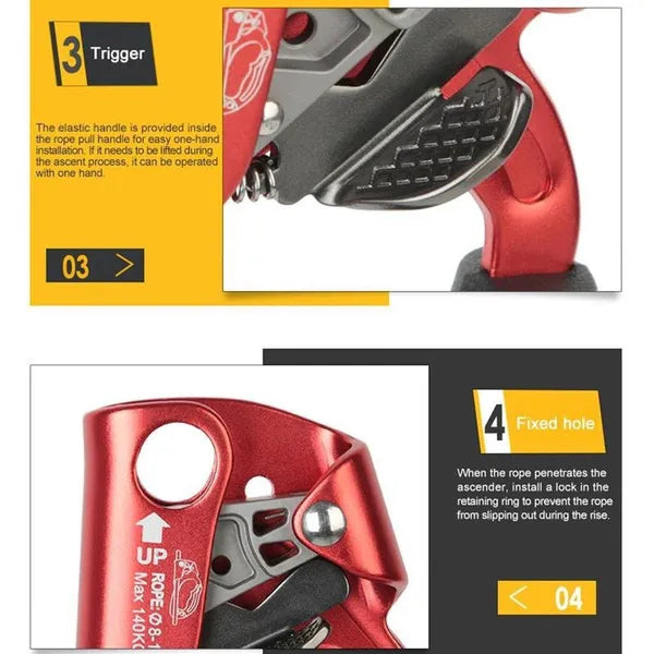 Climbing Ascender – Left/Right Hand Outdoor Rope Clamp