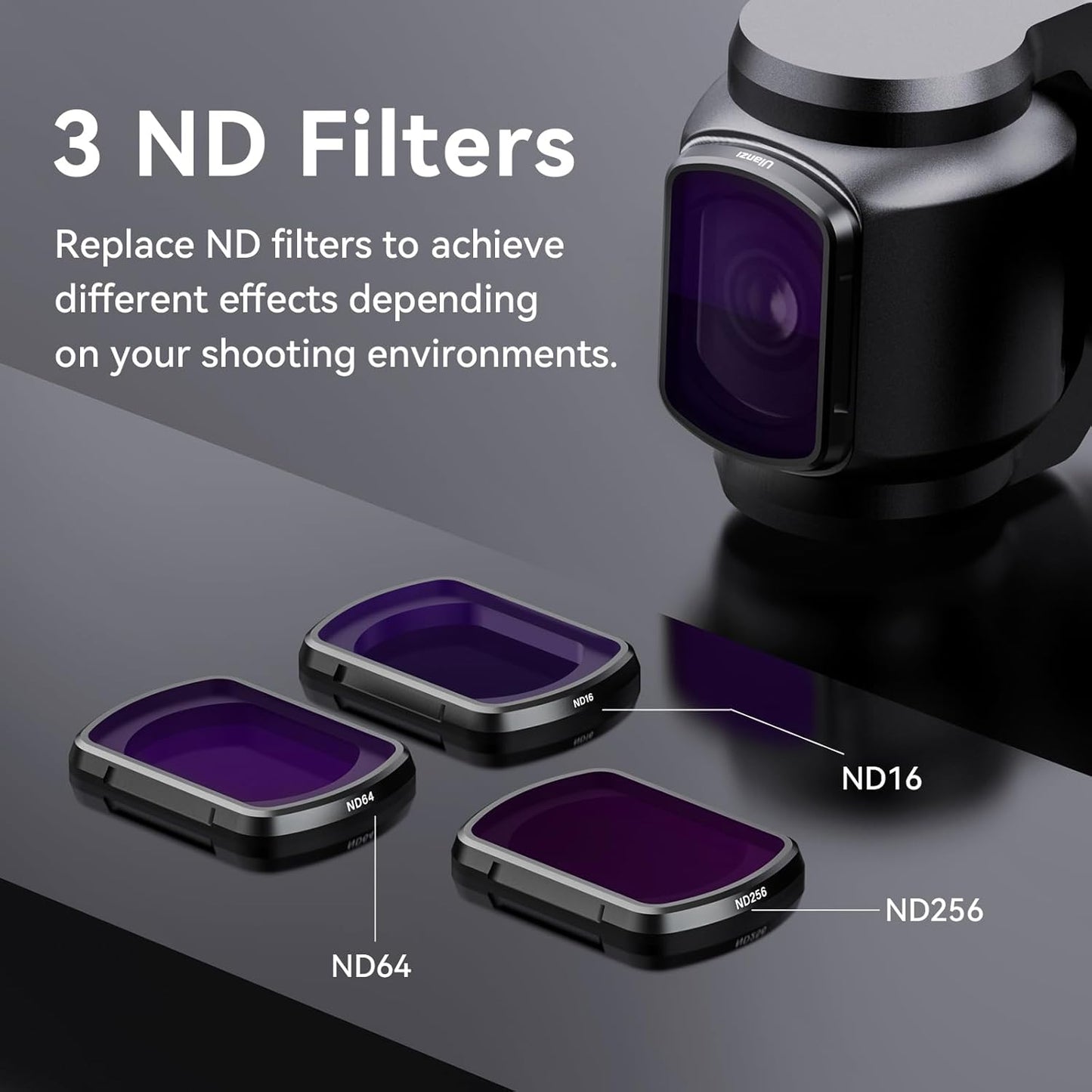 PK-03 ND Filter Set for DJI OSMO Pocket 3 – ND16, ND64, ND256 Magnetic Filters