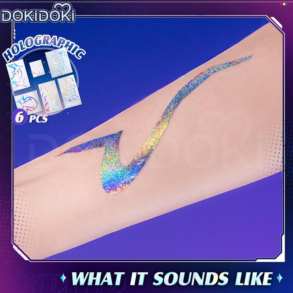 Anime Laser Temporary Tattoos – Holographic Cosplay Stickers