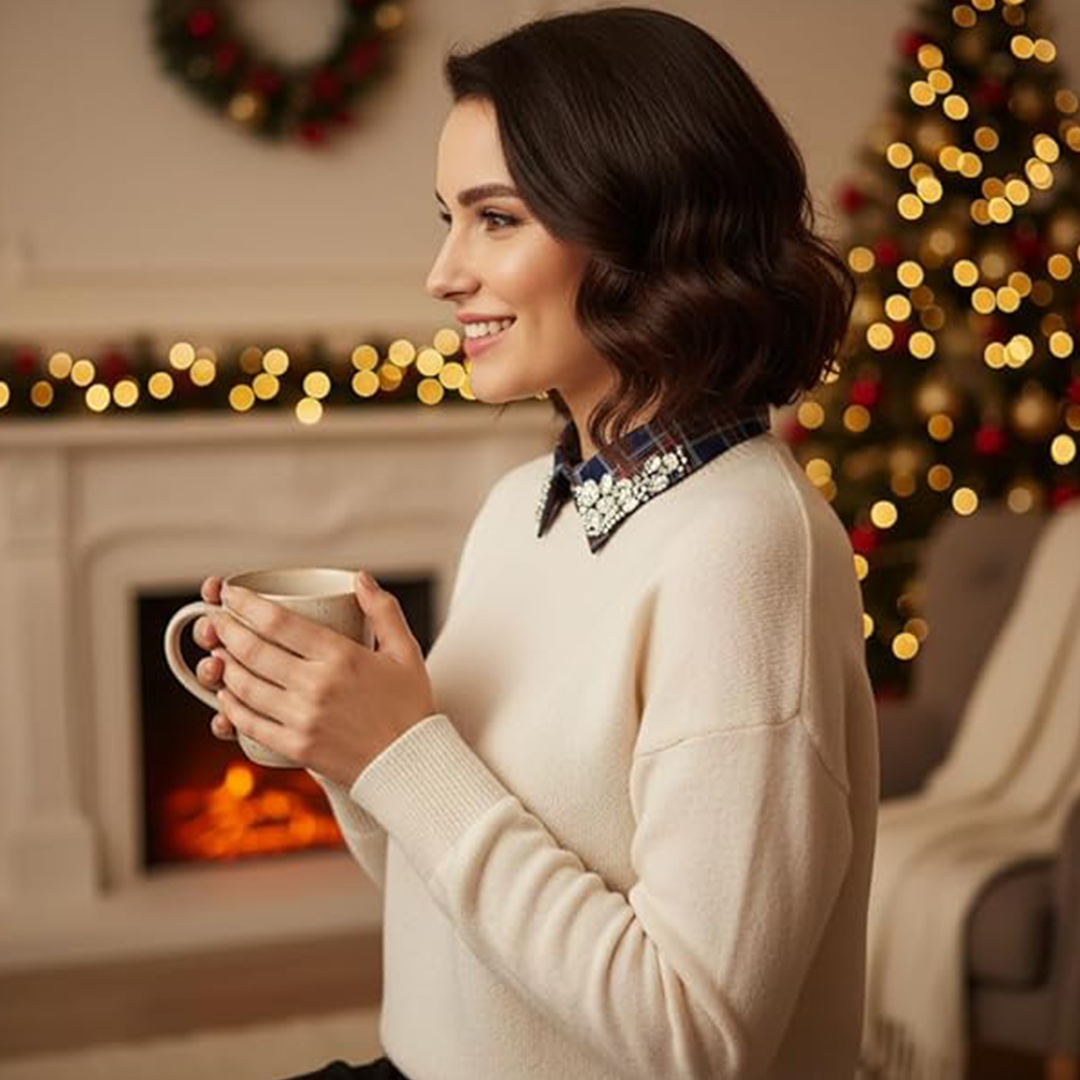 Red Christmas Plaid Rhinestone Collar