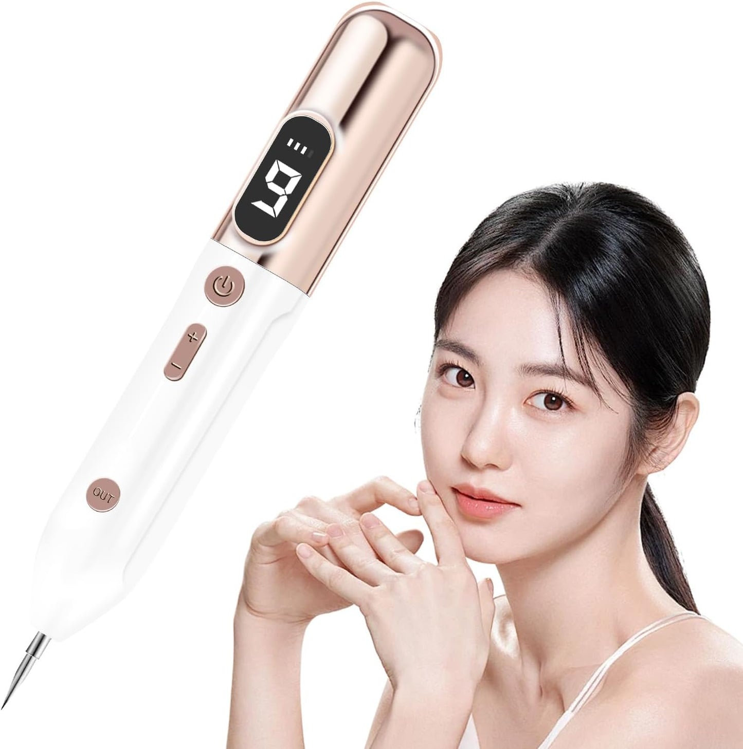 Beauty Pen Laser Tool – 9-Speed USB Rechargeable, Portable Unisex Gold