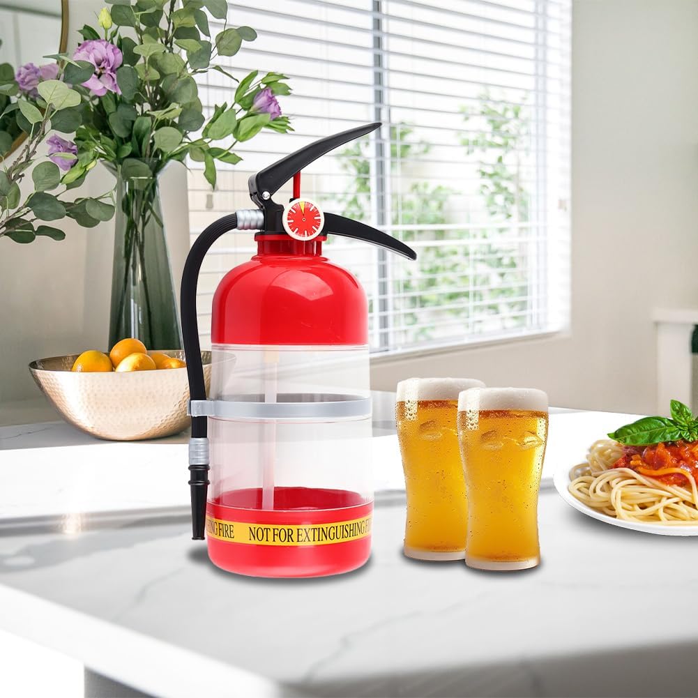 Fire Extinguisher-Shaped Alcohol Dispenser – 2L Pump for Beer, Whiskey, Wine, and More